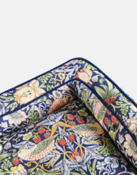 Morris & Co. Sofa Bed For Dogs, Navy Strawberry Thief Print, With Memory Foam For Extra Comfort, 68Cm X 55Cm, Medium - thumbnail 3