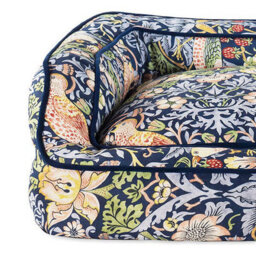 Morris & Co. Sofa Bed For Dogs, Navy Strawberry Thief Print, With Memory Foam For Extra Comfort, 68Cm X 55Cm, Medium - thumbnail 4