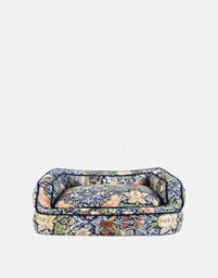 Morris & Co. Sofa Bed For Dogs, Navy Strawberry Thief Print, With Memory Foam For Extra Comfort, 68Cm X 55Cm, Medium - thumbnail 2