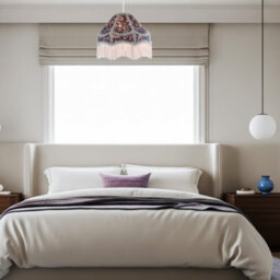 Happy Homewares Classic Victorian Empire Lampshade In Navy Blue Cotton With Tassels - thumbnail 6