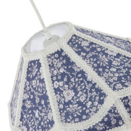 Happy Homewares Classic Victorian Empire Lampshade In Navy Blue Cotton With Tassels - thumbnail 5