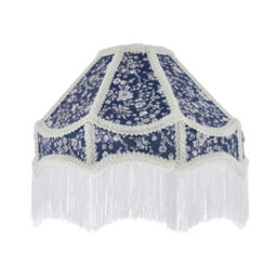 Happy Homewares Classic Victorian Empire Lampshade In Navy Blue Cotton With Tassels - thumbnail 1
