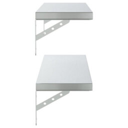 Berkfield Wall Shelves 2 Pcs 100X23.5 Cm Silver Stainless Steel - thumbnail 6