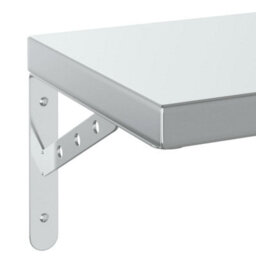 Berkfield Wall Shelves 2 Pcs 100X23.5 Cm Silver Stainless Steel - thumbnail 8