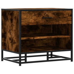 Walplus Shoe Bench Smoked Oak 60X40X53.5 Cm Engineered Wood And Metal - thumbnail 2