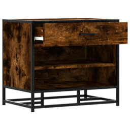 Walplus Shoe Bench Smoked Oak 60X40X53.5 Cm Engineered Wood And Metal - thumbnail 7