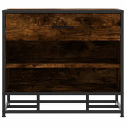 Walplus Shoe Bench Smoked Oak 60X40X53.5 Cm Engineered Wood And Metal - thumbnail 4
