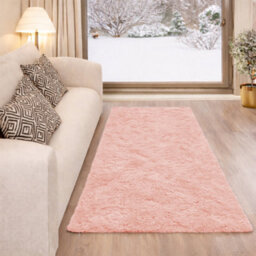 Aspire Homeware Non-Slip Pink Shaggy Rug Soft Fluffy Washable Floor And Kitchen Rug, (L)110Cm X (W)60Cm - thumbnail 6