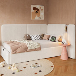 Single L-Shaped Upholstered Daybed With Storage, Hydraulic Lift, Usb And Reading Light - thumbnail 3