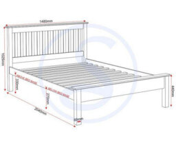 Seconique Monaco 4Ft6 Double Bed Low Foot End In Grey And Oak - thumbnail 3