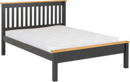 Seconique Monaco 4Ft6 Double Bed Low Foot End In Grey And Oak - thumbnail 1