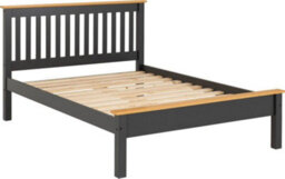 Seconique Monaco 4Ft6 Double Bed Low Foot End In Grey And Oak - thumbnail 2