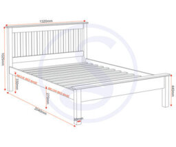 Seconique Monaco 4Ft6 Double Bed Low Foot End In Grey And Oak - thumbnail 9