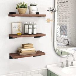 6 Inch-4Pcs  Heavy Duty Black Cast Iron Shelf Brackets, Floating Shelf Supports - thumbnail 5