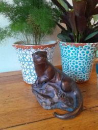 Inspirational Gifting Miniature Otter Sculpture Garden Ornament Statue - thumbnail 8