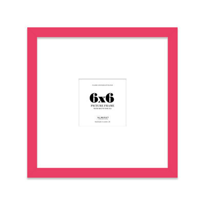 "6X6"" Bright Pink Picture Frame - 6X6"" Square Frame With 3X3"" Mount For 6X6""/3X3"" Pictures Art Deco Style Room Decor, 1 Pack" - image 1