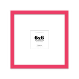 "6X6"" Bright Pink Picture Frame - 6X6"" Square Frame With 3X3"" Mount For 6X6""/3X3"" Pictures Art Deco Style Room Decor, 1 Pack" - thumbnail 1