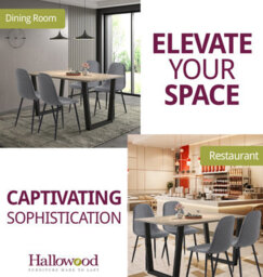 Hallowood Furniture Dudley 1.5M Dining Table Set With 4 Dark Grey Fabric Chairs - thumbnail 6