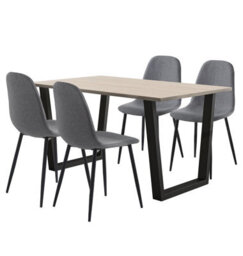 Hallowood Furniture Dudley 1.5M Dining Table Set With 4 Dark Grey Fabric Chairs - thumbnail 8