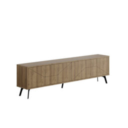 "Decortie Dune Modern Tv Unit Multimedia Centre With Storage Stylish Tv Cabinet 65"" Tvs Dark Oak Effect 180Cm" - thumbnail 2