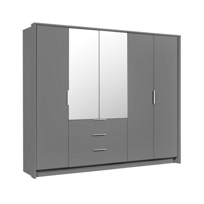 Arte Togo 255Cm Lava Matt Hinged Door Wardrobe - Striking Mirror Storage For Modern Spaces - image 1