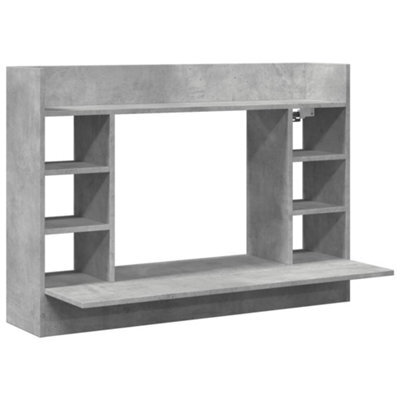 Berkfield Modern Wall-Mounted Desk Concrete Grey 105X48X75 Cm Engineered Wood