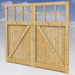 Green & Taylor Swinging Glazed Garage Door Pair, (H)2135mm (W)2135mm (T)44mm - thumbnail 6