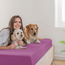 "Ameha Fitted Sheet-40Cm Extra Deep Pocket Elastic Corners Soft Microfiber Fitted Sheet 16"" (Purple, Super King 180X200Cm)" - thumbnail 9
