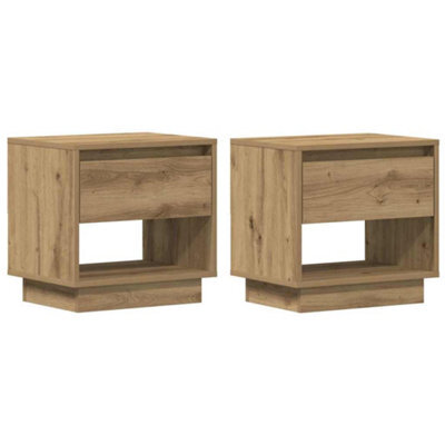 Berkfield Modern Bedside Cabinet 2 Pcs Artisan Oak 45X34X47 Cm Engineered Wood - image 1