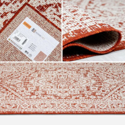 Homeart Outdoor Indoor Rug, Easy Clean, Uv Weather Resistant Rug For Patio, Gardenmedallion Terra, Cream,80X150Cm - thumbnail 5