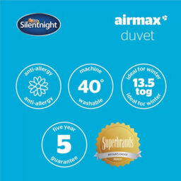 Silentnight Airmax 13.5 Tog Duvet In 3 Sizes Hypoallergenic, Breathable, Machine Washable - thumbnail 3