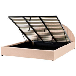 Beliani Ottoman Bed Boucle Chadenet 180 X 200 Cm (Eu Super King) Peach Pink - thumbnail 4