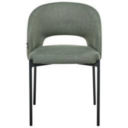 Beliani Set Of 2 Dining Chairs Penny Fabric Dark Green - thumbnail 5
