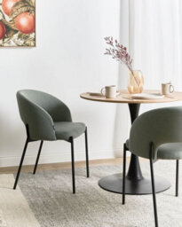 Beliani Set Of 2 Dining Chairs Penny Fabric Dark Green - thumbnail 2