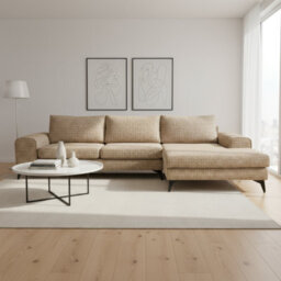 Abakus Direct Venice Corner Sofa In Beige Right Facing With Deep Seats And Extra-Wide Padded Arms - thumbnail 8