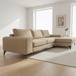 Abakus Direct Venice Corner Sofa In Beige Right Facing With Deep Seats And Extra-Wide Padded Arms - thumbnail 9