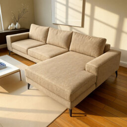 Abakus Direct Venice Corner Sofa In Beige Right Facing With Deep Seats And Extra-Wide Padded Arms - thumbnail 4