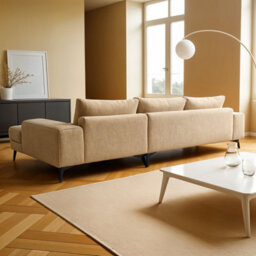 Abakus Direct Venice Corner Sofa In Beige Right Facing With Deep Seats And Extra-Wide Padded Arms - thumbnail 3