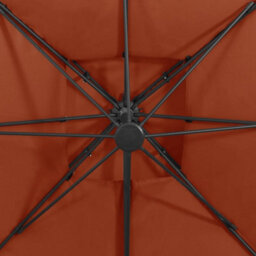 Walplus Cantilever Garden Parasol With Double Top 300X300 Cm Terracotta - thumbnail 8
