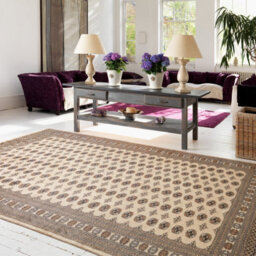 Beige Handmade Traditional Wool Bordered Floral Bedroom & Living Room Rug -60 X 180Cmcm (Runner) - thumbnail 1