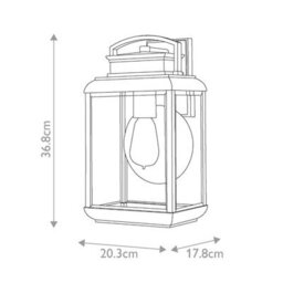 Luminosa Lighting Elstead Byron Outdoor Wall Lantern Graphite With Pewter Reflector Ip44 - thumbnail 2