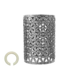 Brushed Silver Industrial Cage Shade Metal 10Cm Width Wire Cage Lampshade Cylinder Shaped Easy Fit Pendant Light Lamp - thumbnail 4