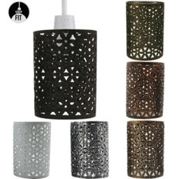 Brushed Silver Industrial Cage Shade Metal 10Cm Width Wire Cage Lampshade Cylinder Shaped Easy Fit Pendant Light Lamp - thumbnail 5