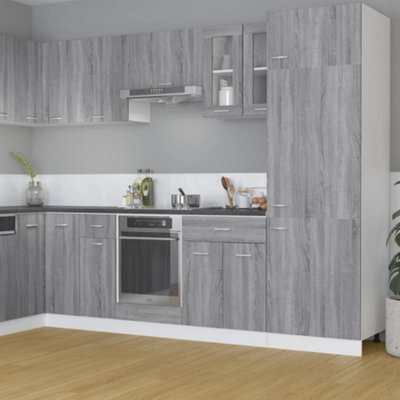 Berkfield Hanging Glass Cabinet Grey Sonoma 60X31X60 Cm Engineered Wood - image 1