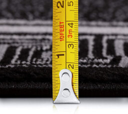 Black Modern Border Design Area Rug  80X150 Cm Soft Thick Pile Living Room Bedroom Large Non Shedding Carpet - thumbnail 5