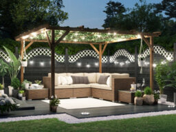 Dunster House Wooden Pergola Garden Plants Frame Utopia 3M X 3M (10' X 10') - thumbnail 2