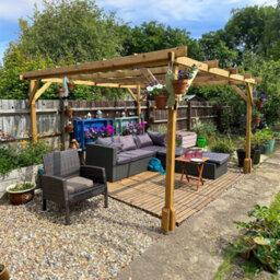 Dunster House Wooden Pergola Garden Plants Frame Utopia 3M X 3M (10' X 10') - thumbnail 8