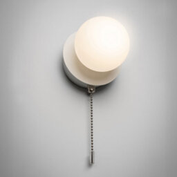 CGC Lighting Cgc Macie White & White Opal Globe Led Rechargeable Magnetic Usb Reading Bedside Wall Light Pull Cord Switch - thumbnail 2