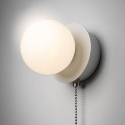 CGC Lighting Cgc Macie White & White Opal Globe Led Rechargeable Magnetic Usb Reading Bedside Wall Light Pull Cord Switch - thumbnail 4