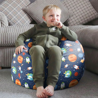 rucomfy Beanbags Rucomfy Outer Space Print Kids Bean Bag Chair - Comfortable Indoor Seating For Children - image 1